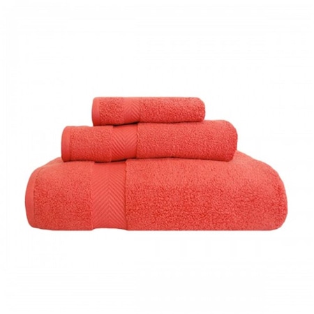 Superior Zero Twist Cotton Towel Set - Coral- 3 Pieces ZT 3 PC SET CO